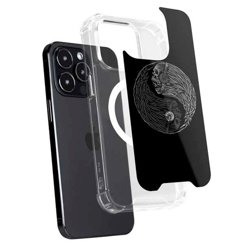 Liquid Blue Yin Yang Music Skulls iPhone 16 Pro MagSafe Case